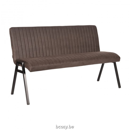 LABEL51 Dining room bench 145 cm Matz Anthracite Microfibre.
