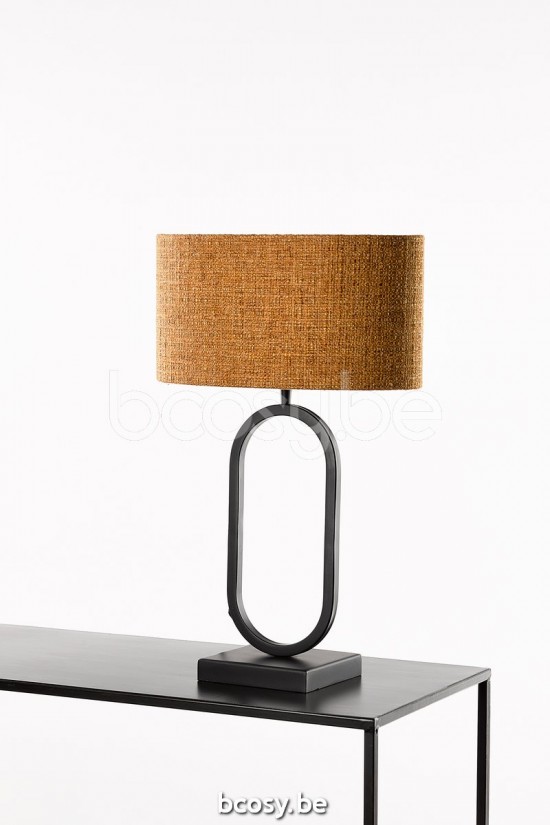 Marckdael tafellamp Rico Marckdael RICO-TFL-SMALL-BLACK-ELIPS35-CHRONO-CINNAMON Contemporal zwart tafellamp H 40cm VVD VDV Verlichting van D.
