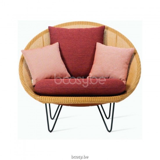 Vincent Sheppard Joe Lounge Stuhl Rahmen aus Schwarz pulverbeschichtet Stahl Klar Lloyd Loom.