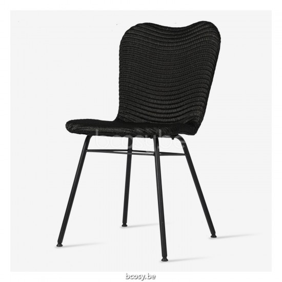 Vincent Sheppard Lily stoelen eetkamerstoelen eethoekstoelen eettafelstoelen eetstoelen Zwart Gepoedercoat Stalen A frame Zwa