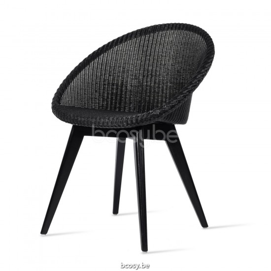 Vincent Sheppard Joe Stuhl Rahmen aus Schwarz gebeizt Hartholz Schwarz Lloyd Loom.