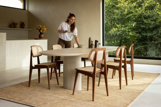 Vincent Sheppard Chaise Titus naturel Titus Chaise Cadre en Hêtre Tabac Siège en osier.