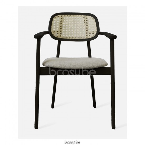 Vincent Sheppard Titus Fauteuil Cadre en Chêne Noir teinté Tapissé sur mesure.