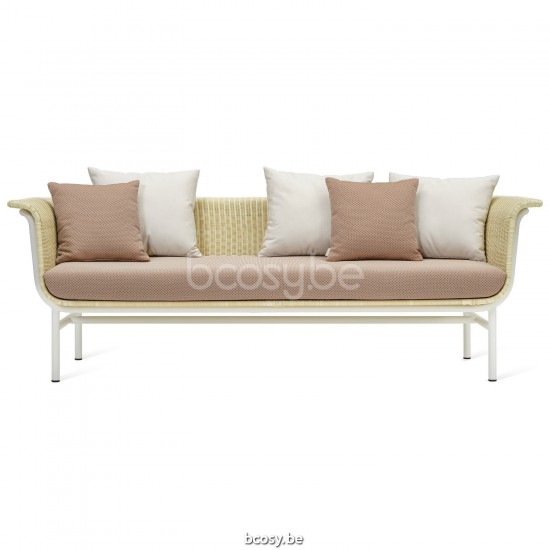 Vincent Sheppard Wicked Sofa natur Wicked Loungebank 3s Rahmen aus Weiß Aluminium Natürlich Flechtwerk Polyethylen.
