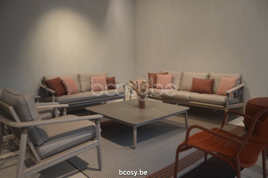 Vincent Sheppard Vincent Sheppard David Lounge Sofa 3s Aged Teak frame Greige Rope Polypropylene.