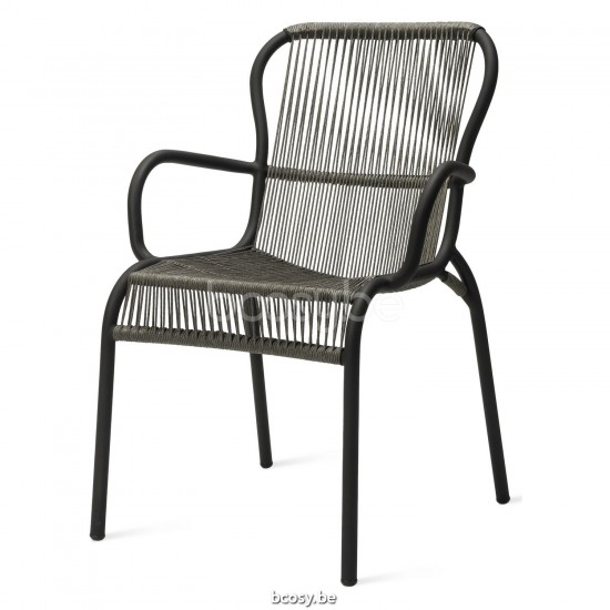 Vincent Sheppard Loop Stuhl Rahmen aus Fossil Grau Aluminium Fossil Grau Seil Polypropylen.