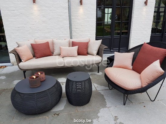 Vincent Sheppard Ivo Beistelltisch Ø44 cm Ivo Runder Beistelltisch Dia 44 Schwarz Flechtwerk Polyethylen.