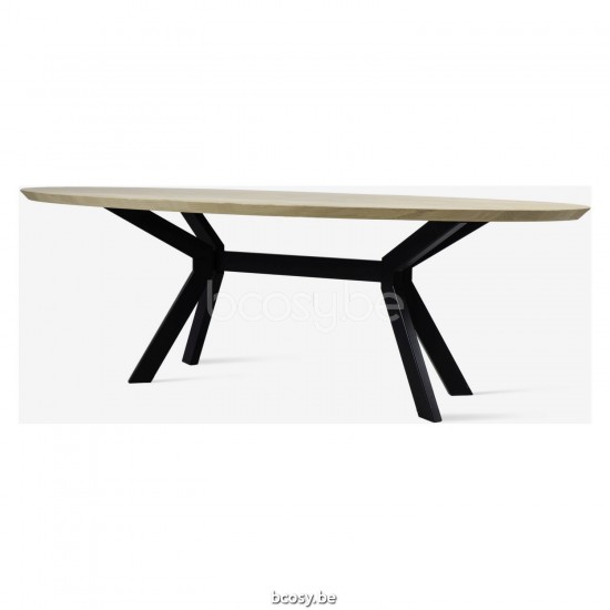 Vincent Sheppard Albert eettafels keukentafels woonkamer Zwart Gepoedercoat Stalen A frame 240x115.