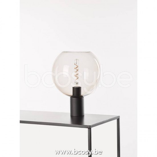 Marckdael tafellamp Vancouver Marckdael 1308-L1-P-GL-NE-GLOBE-TOPAZ-GR Contemporal zwart tafellamp H 10cm VVD VDV Verlichting van Dijck Dyck.