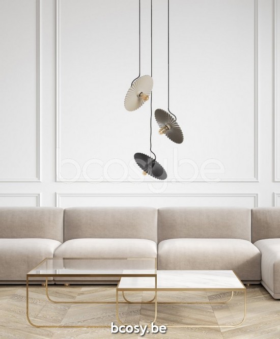 Marckdael pendel Riga Marckdael 2306-PL3-RO-D320-NE-CALA Contemporal zwart-cala pendel H max 115cm VVD VDV Verlichting van Dijck Dyck Markda.