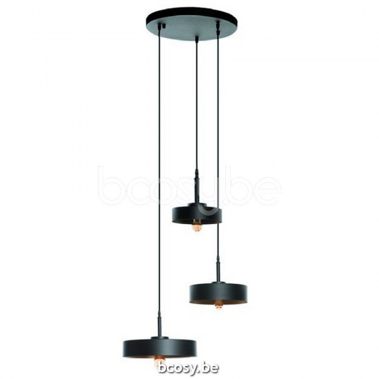 Marckdael pendel Oslo Marckdael 0960-S3-RO-BG Contemporal zwart-goud pendel H max 105cm VVD VDV Verlichting van Dijck Dyck Markdaal.