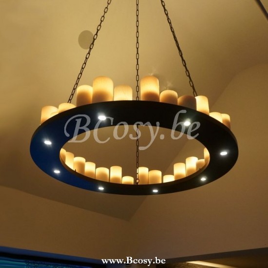 AUTHENTAGE Authentage Bellefeu château 150 cm - 22 candles wax + 8 spots Bronze Authentage BCS032R15.