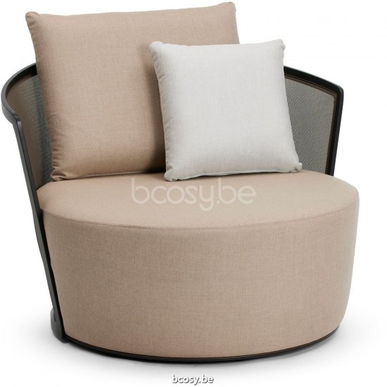 Diphano Cielo fauteuil de salon ensemble de coussins inclus Cadre Aluminium Lava Tissu Combo Batyline Coffee - Linen.