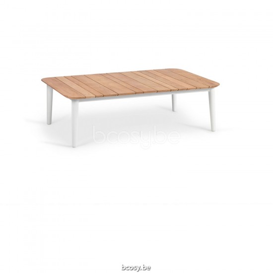 Diphano Diamond coffee table S teak (112x72) Aluminium White Frame Top Natural Teak.