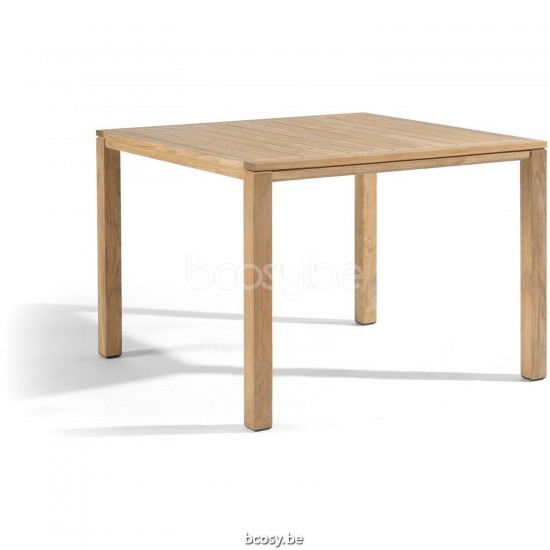 Diphano Natural Gartentisch 90x90 Natürliches Teakholz Gestell Tischplatte Natürliches Teakholz.