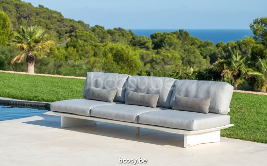 Jati Kebon Arbon Lounge Base 2-Seat Alu White Mat.