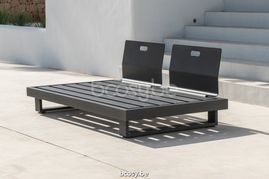 Jati Kebon Fano Base salon 2 places Sans coussins Aluminium anthracite mat.