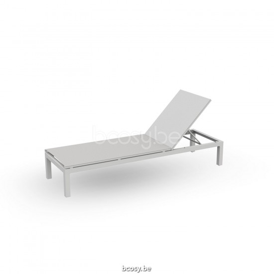 Jati Kebon Cadzand Chaise longue Sans coussins Aluminium blanc mat.