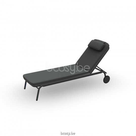 Jati Kebon Durham Chaise longue Sans coussins Aluminium anthracite mat Corde anthracite.