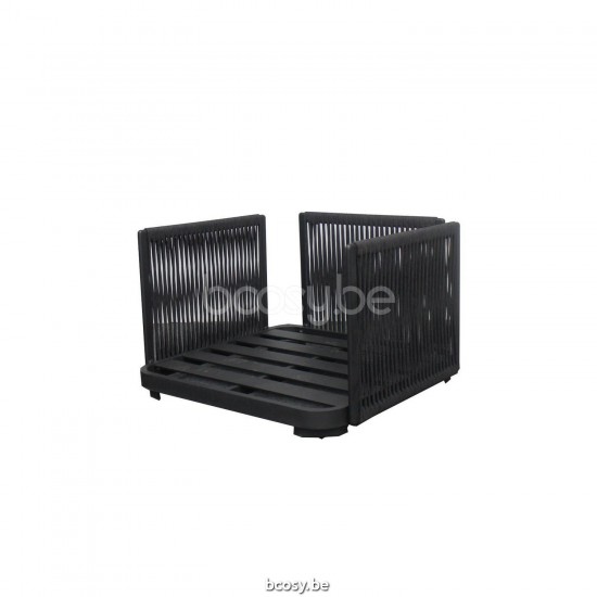 Jati Kebon Durbuy Lounge Base 1-Seat Alu Charcoal Mat.