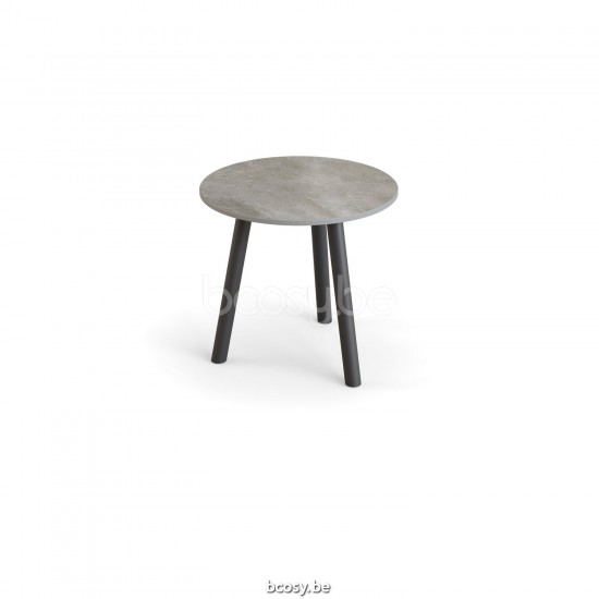Jati Kebon Ronda Table d'appoint Aluminium anthracite mat Dessus de table Céramique Palladium grey 12mm.