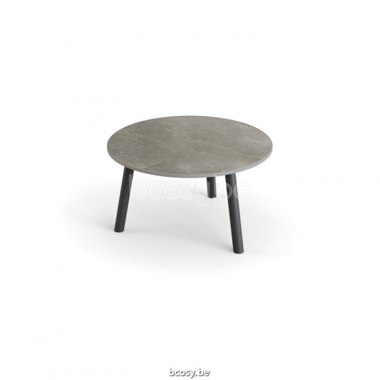 Jati Kebon Ronda Table d'appoint Aluminium anthracite mat Dessus de table Céramique Palladium grey 12mm.