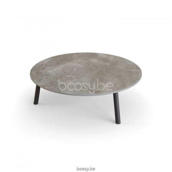 Jati Kebon Ronda Table d'appoint Aluminium anthracite mat Dessus de table Céramique Palladium grey 12mm.