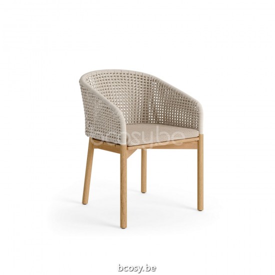 Jati Kebon Acri Teak Chaise de jardin avec accoudoirs.