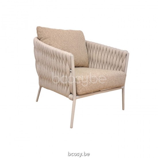 Jati Kebon Fortuna Socks Sofa 1Seat Alu Dune Mat Socks Linnen CrissCross Weaving Cushion Fabric Sunproof Jalousie Beige.