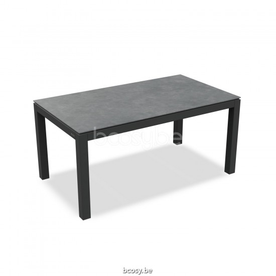 Jati Kebon Danli Table de jardin Aluminium anthracite mat Dessus de table Céramique Gris cendré.
