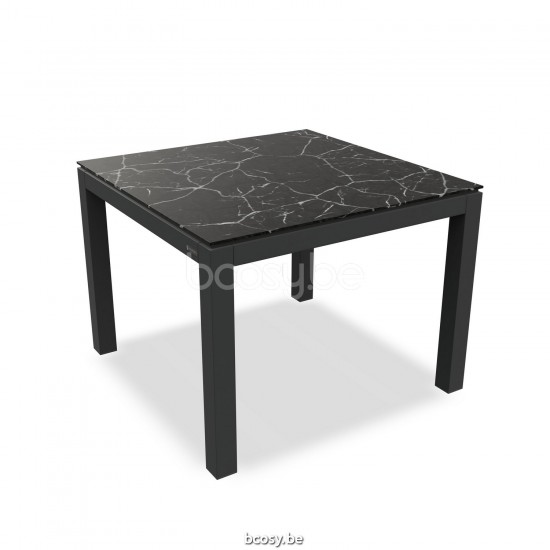 Jati Kebon Danli Table de jardin Aluminium anthracite mat Dessus de table Céramique Black marble.