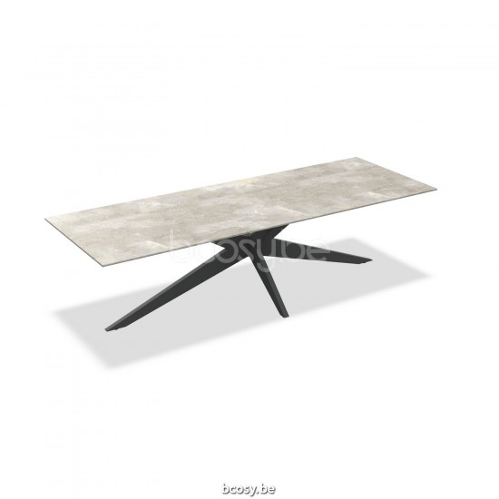 Jati Kebon Yate Table de jardin Aluminium anthracite mat Dessus de table Céramique Palladium grey 12mm.