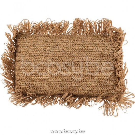 J Line Jline Kussen Rechthoekig Raffia Naturel