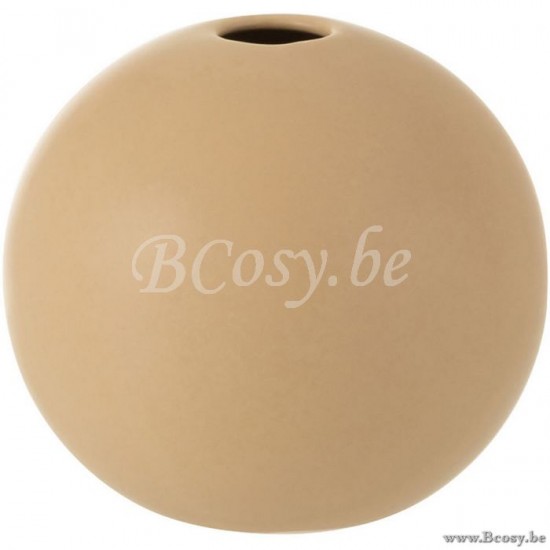 J Line Jline Vaas Bol Keramiek Mat Beige Medium