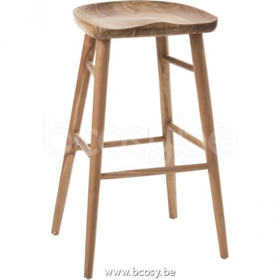J Line Jline Sgabello Bar Ana Legno Teak Marrone Silla De Bar Ana Teak Madera Marron