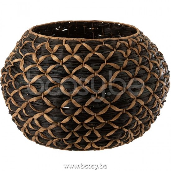 J Line Jline Basket Roni Ball Water Hyacinth Black Brown Large baskets