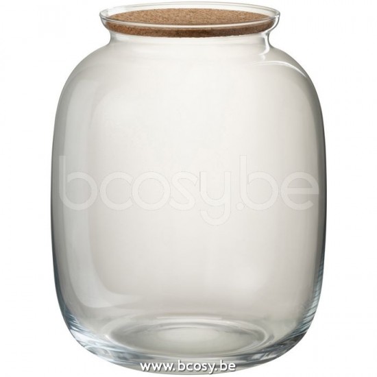 J Line Jline Pot Roxy Decorative Glass Cork Transparent Small storage jars