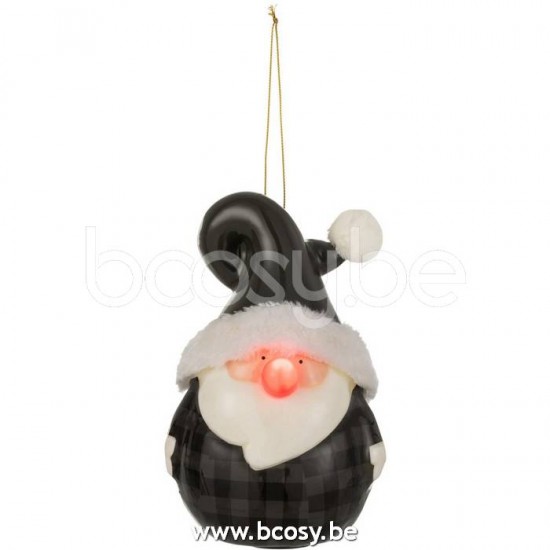 J Line Jline Hanger Santa Sparkling Nose Poly Grey Large weihnachtsmann weihnachtsmaenner