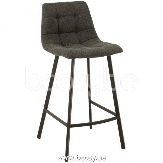 Jline Silla De Bar Stephane Textil Metal Gris Oscuro