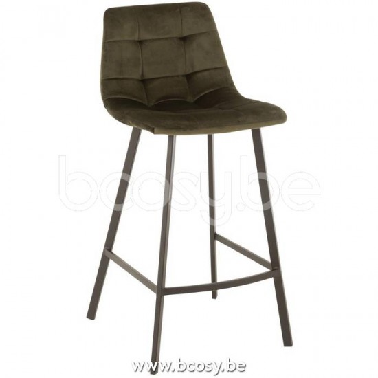 Jline Silla De Bar Olivier Textil Metal Verde Oscuro