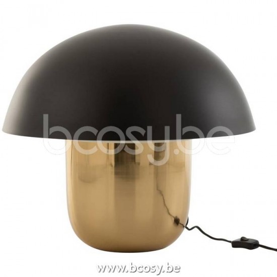 J Line Jline Lampe Pilz Metall Schwarz Gold Large Lampenfusse Mit Schirmen Tischlampen Tischleuchten Innenleuchten