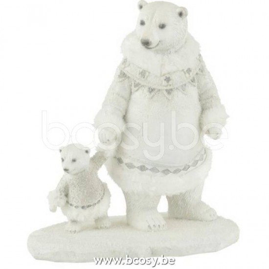 J Line Jline Jolipa 16431 Ijsbeer Beertje Hand In Hand Poly Wit Grijs