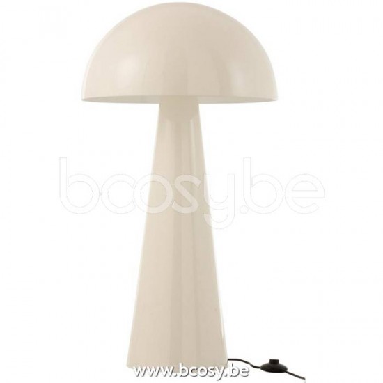 J Line Jline Lampe Pilz Metall Glänzend Weiß Extra Large Stehleuchten