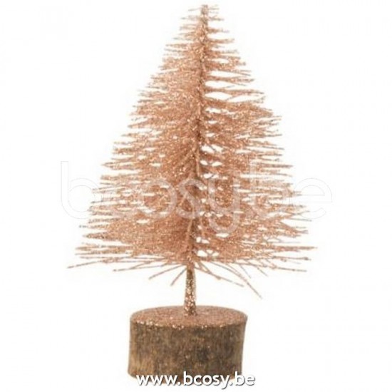 J Line Jline Jolipa 17615 Kerstboom Deco Plastiek Glitter Oud Roze Extra Small