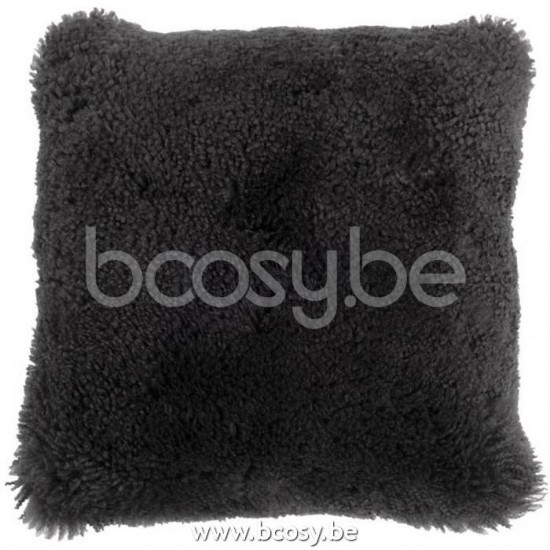 J Line Jline Cushion Square Sheepskin Dark Grey cushion