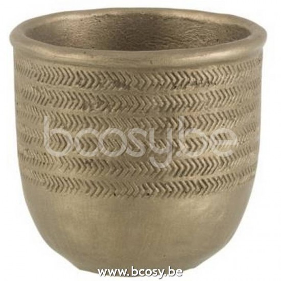 J Line Jline Jolipa 18120 Bloempot Chalet Cement Groen Goud Small
