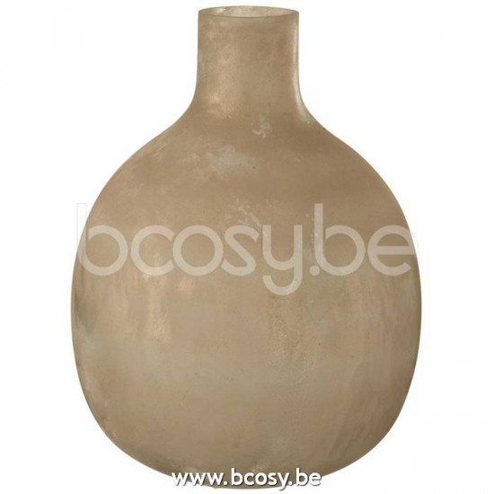 J Line Jline Jolipa 18458 Vaas Soda Fles Laag Rond Glas Goud