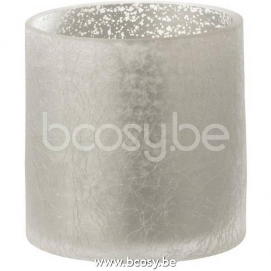 J Line Jline Windlicht Zylinder Rissig Glas Grau Small lanternen