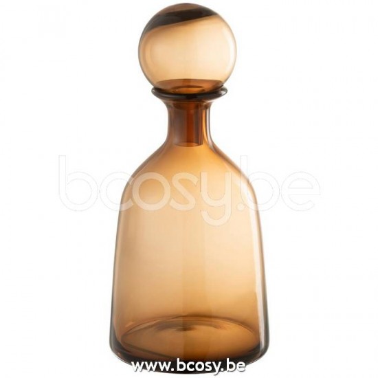 J Line Jline Bottle Plug Regular Decorative Low Glass Brown Small bottles