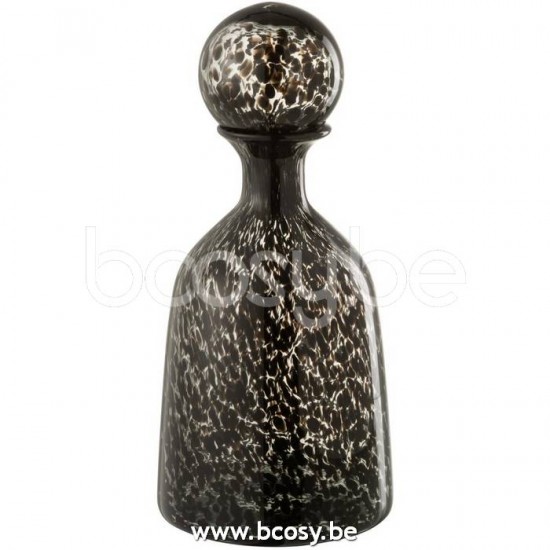 J Line Jline Bottle Plug Dot Decorative Low Glass Black Small bottles